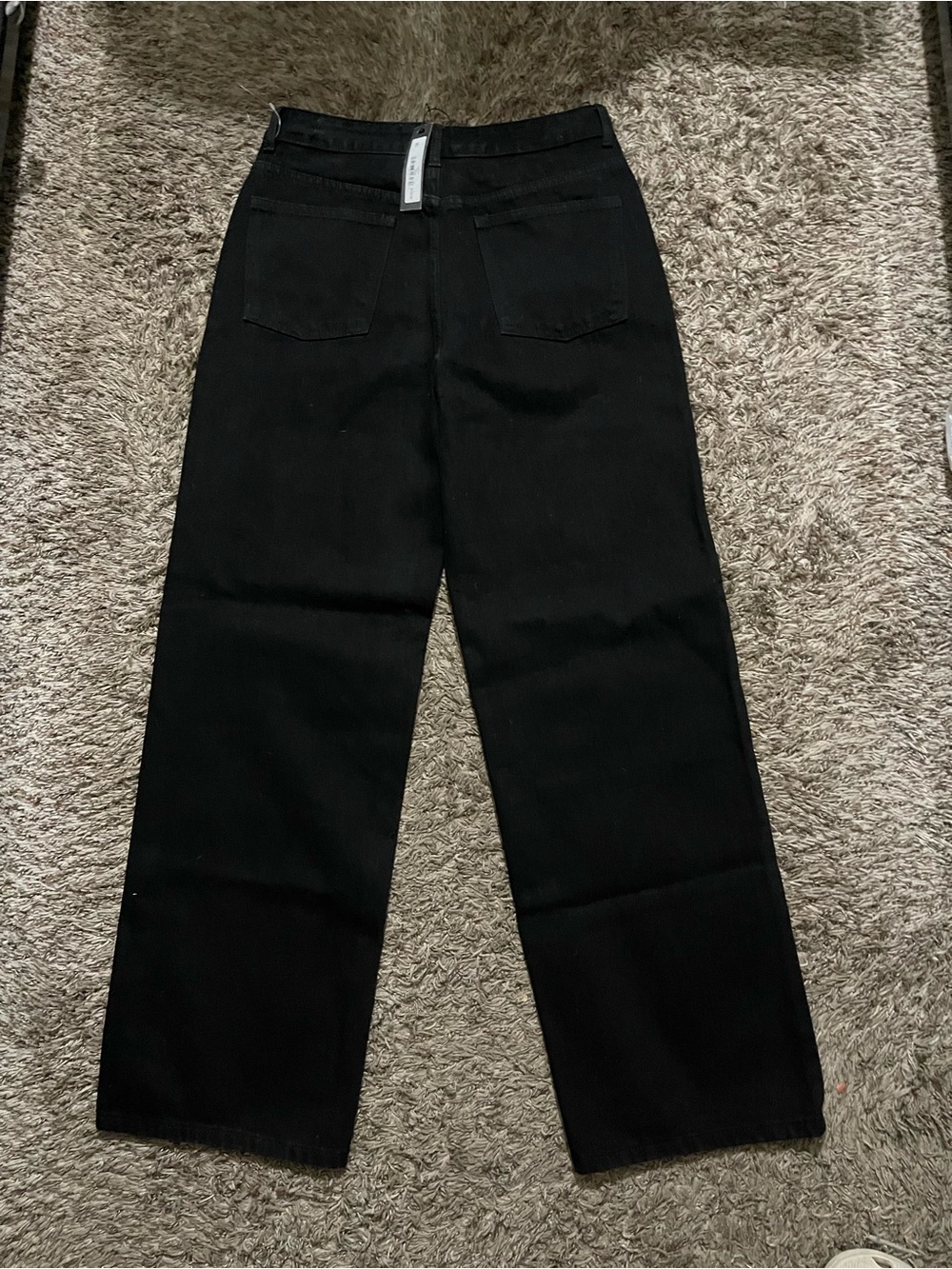 Steve Madden Black Straight-Leg Jeans with Rhinestone Chain - Picture 8 of 8
